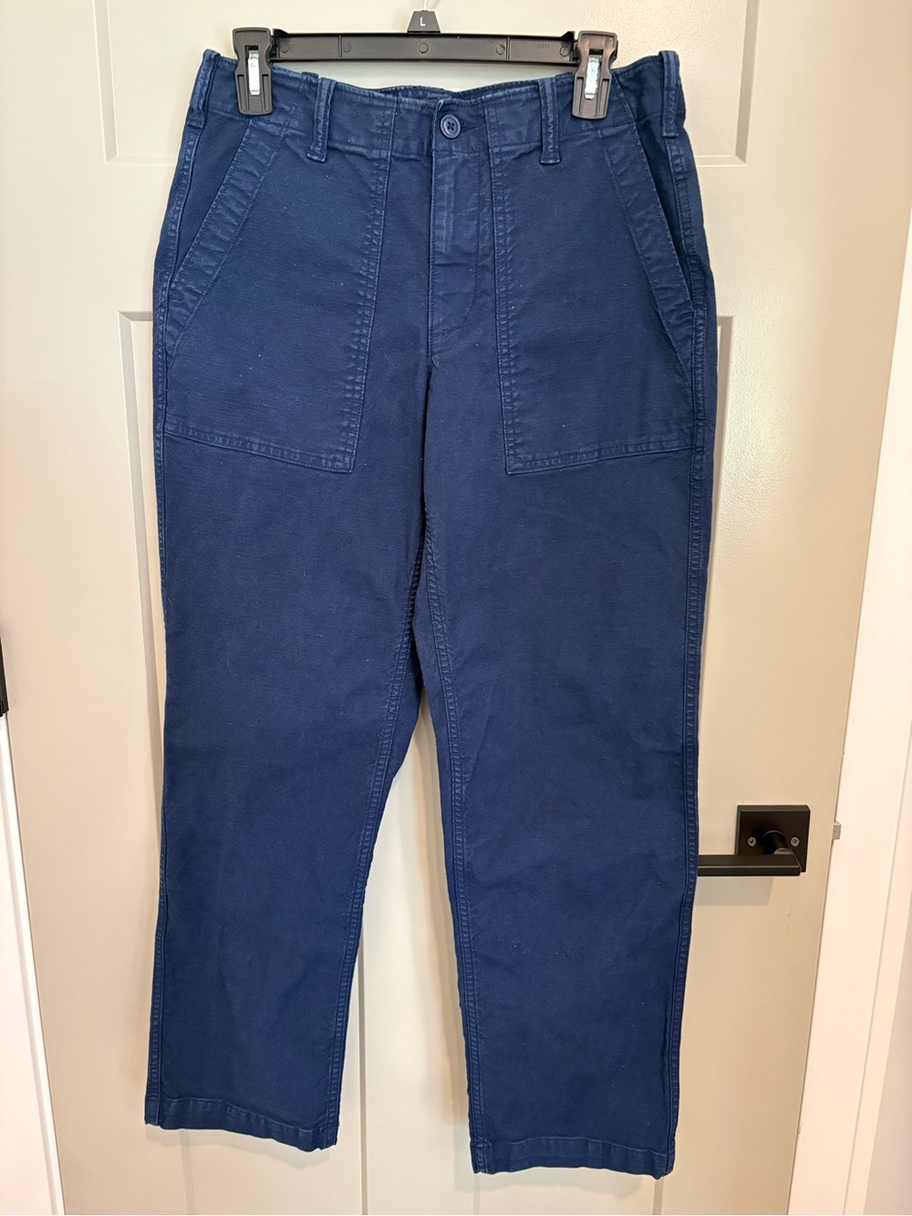 Women’s  Navy Cotton Pants - Classic Straight Fit